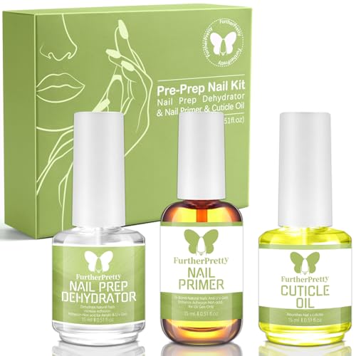 3-Piece Nail Dehydrator, Acid-Free Primer, and Cuticle Oil Set