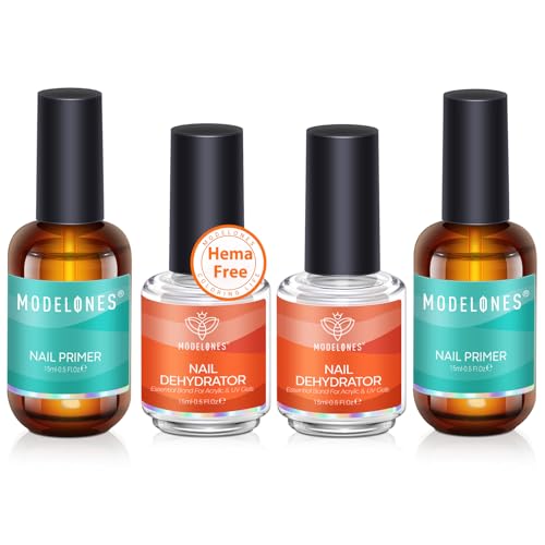 Nail Dehydrator and Acid-Free Primer Kit - 4 Pack, 15 ml Each