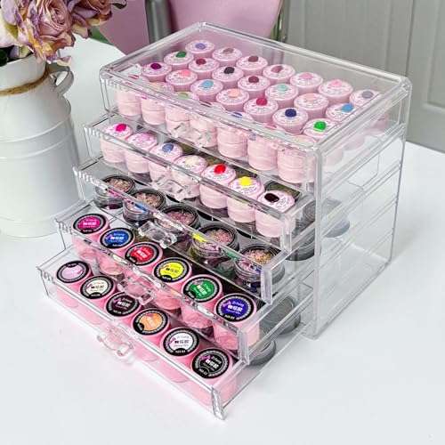 5-Tier Acrylic Nail Art and Jewelry Organizer with Drawers