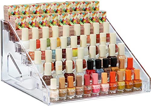 7-Layer Acrylic Nail Polish and Accessory Organizer - Holds 84 Bottles