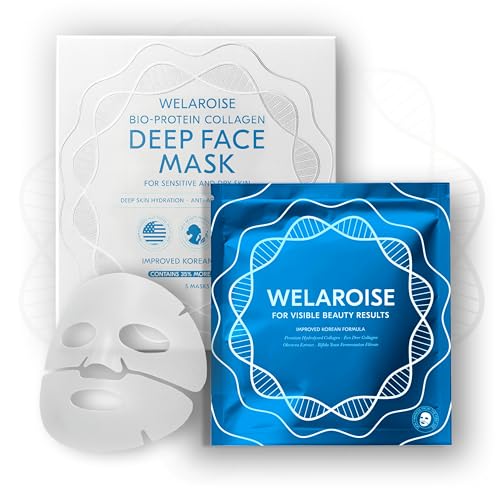 Welaroise Bio Protein Collagen Hydrogel Face Mask - Intensive Hydration & Anti-Aging (Pack of 5)