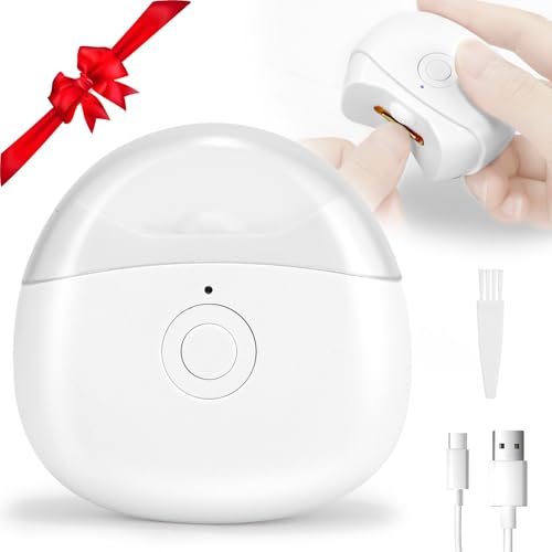 Electric Nail Clipper with LED Light, USB Rechargeable, 2 Speeds, and Nail Scrap Storage