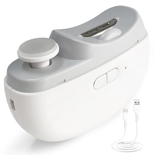 LittleTora Rechargeable Electric Nail Clipper with LED Light and Dual-Speed