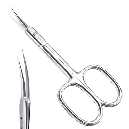 THRAU Extra Fine Curved Cuticle Scissors for Precise Grooming