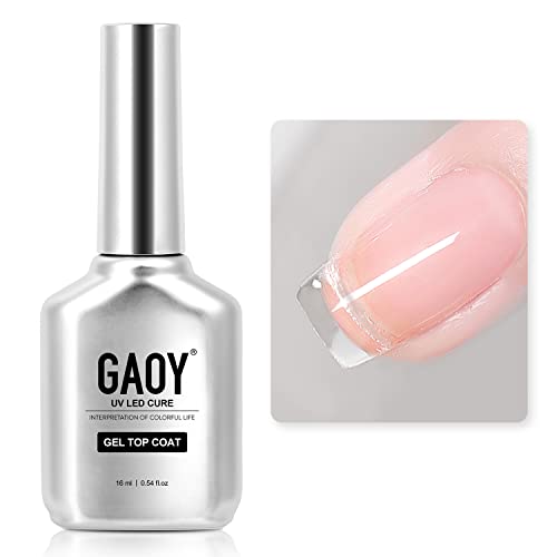 GAOY No Wipe Gel Nail Top Coat, 16ml High Gloss Finish