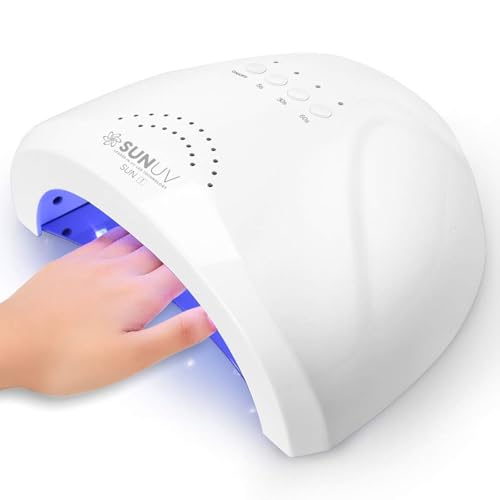 SUNUV UV LED Nail Lamp with Adjustable Timers and Removable Base
