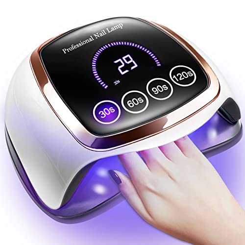 Gugusure 180W UV LED Nail Lamp with LCD Display and Auto Sensor
