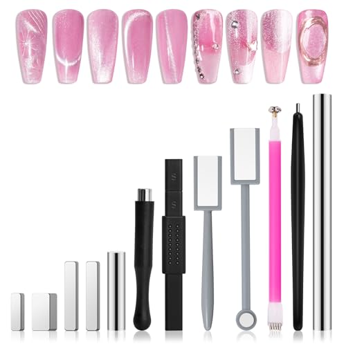 MelodySusie 12-Piece Cat Eye Nail Magnet Set