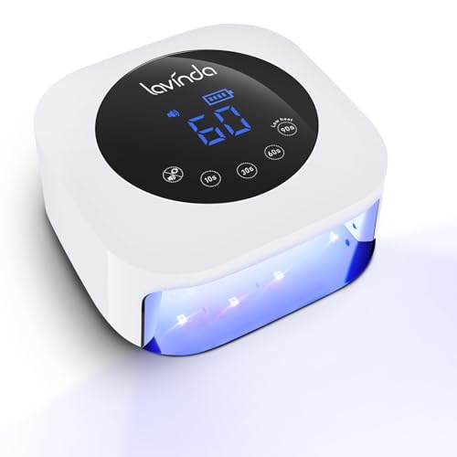 Lavinda Cordless 54W UV LED Nail Lamp with LCD Display and Auto Sensor