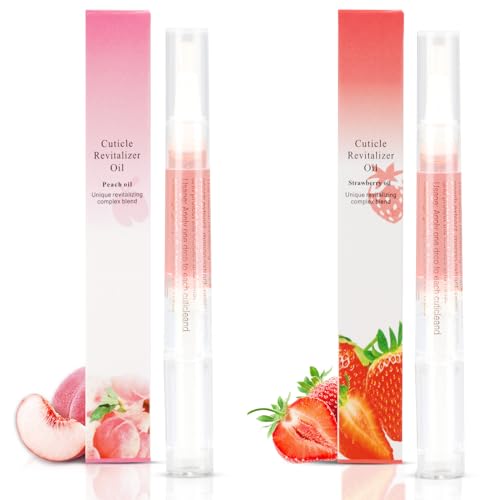 Cuticle Oil Pens with Soft Brush - Peach & Strawberry Scented
