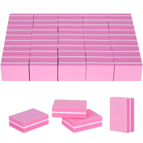 Mini Nail Buffer Blocks - 50 Pack, Double-Sided 100/180 Grit Sponge Files