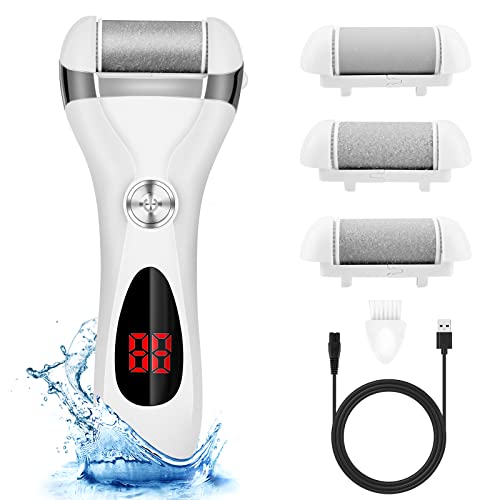 Rechargeable Electric Foot Callus Remover with 3 Grinding Heads