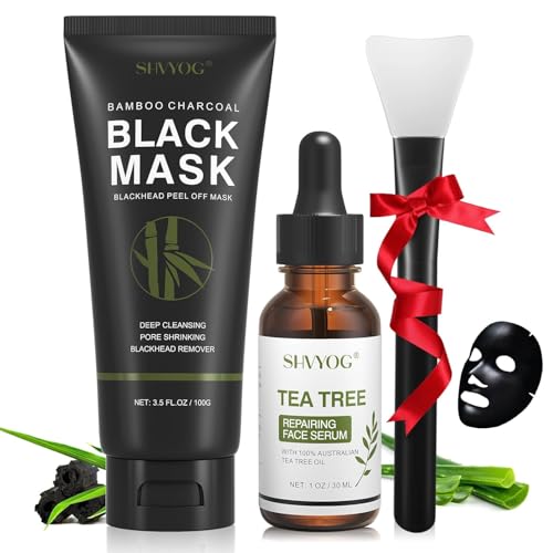 Blackhead Peel Off Mask with Tea Tree Serum and Applicator Brush
