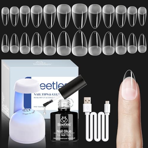 Beetles Gel Nail Kit with Mini LED Lamp and 504 Acrylic Nail Tips
