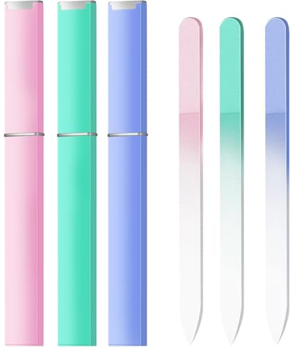 3-Pack Durable Glass Nail Files for Gentle Nail Care