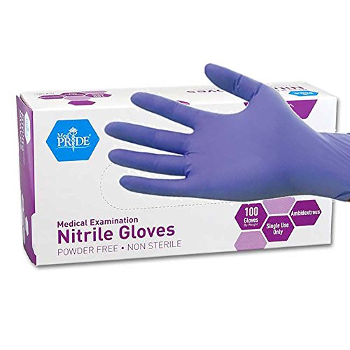 Powder-Free Nitrile Exam Gloves, Medium, Iris Blue