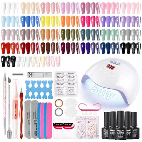 GELLEN 71-Piece Gel Nail Polish Kit with UV/LED Lamp