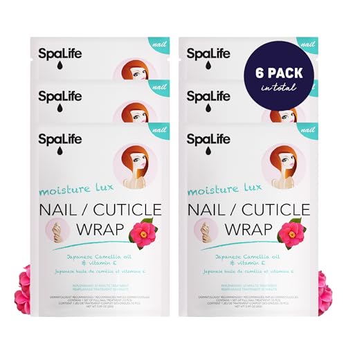 SpaLife Japanese Camellia Oil & Vitamin E Nail Cuticle Wraps - Hydrating Treatment for Brittle Nails, 60 Count