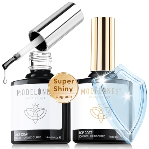 Modelones Gel Base and Top Coat Set, 15 ml Each