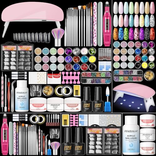 Complete Acrylic Nail Kit with Drill and UV Lamp