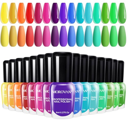 Morovan 15-Color Quick Dry Nail Polish Set