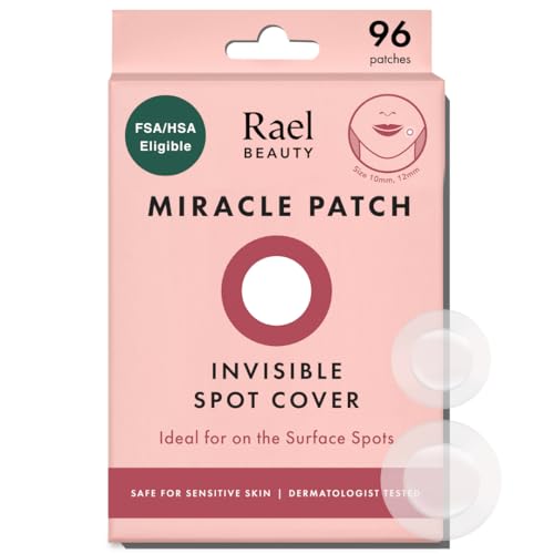 Rael Hydrocolloid Pimple Patches - Clear Invisible Spot Covers, 2 Sizes, 96 Count
