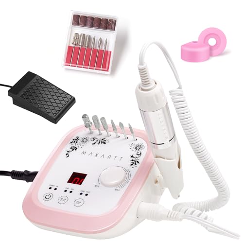 Makartt Genesie Professional Electric Nail Drill with LCD Display and Foot Pedal