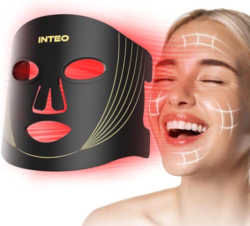 Portable LED Red Light Therapy Mask with 3 Light Modes and Remote Control
