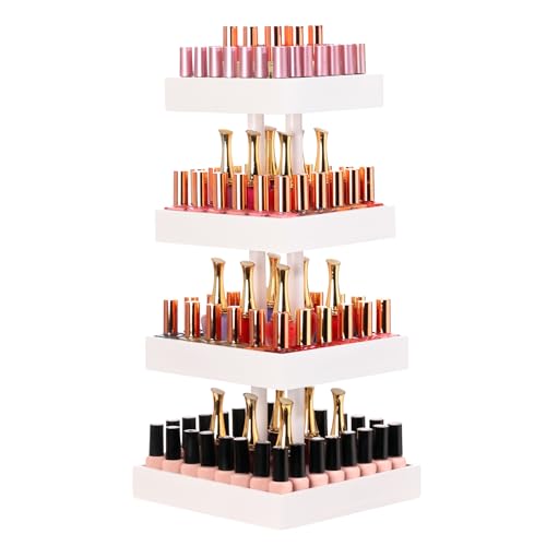 360 Rotating Bamboo Nail Polish and Makeup Organizer