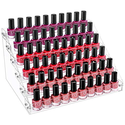 6-Tier Clear Acrylic Organizer for Nail Polish and Accessories
