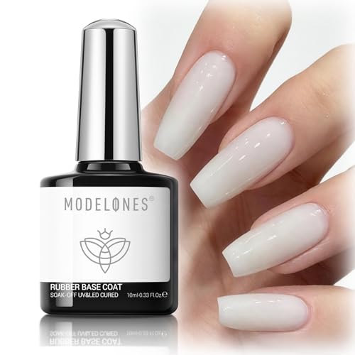 Milky White Rubber Gel Base Coat for Stronger, Flexible Nails