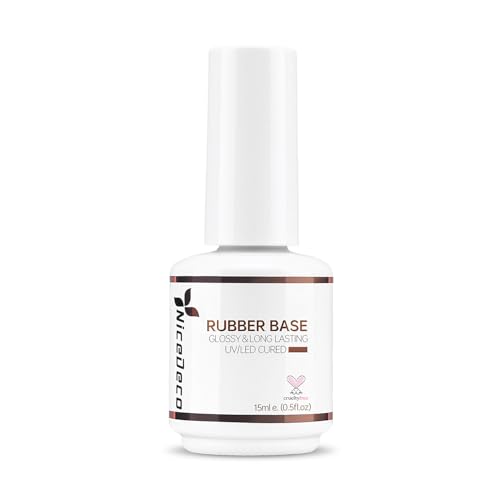 Nicedeco Clear Rubber Base Gel Polish ,  Strengthening Base Coat for Nails, 15ml