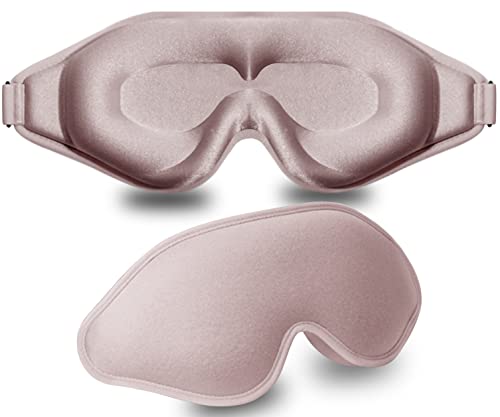 3D Contoured Sleep Mask with Adjustable Strap, Blocks 99% Light