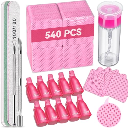 Gel Nail Polish Remover Kit with Soak Off Clips and Nail Care Tools
