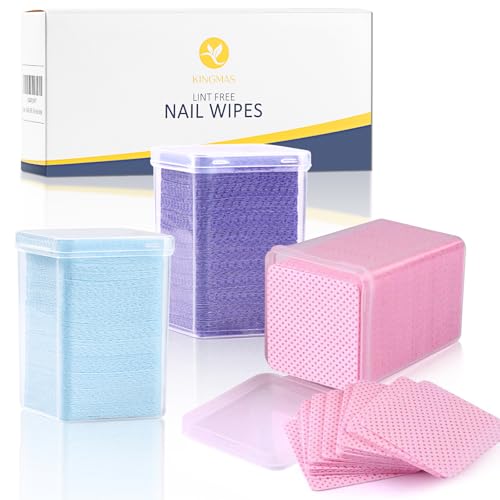 Lint Free Nail Wipes - 600 Non-Woven Fabric Pads for Nail and Lash Cleaning