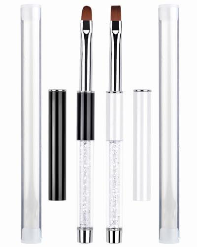 Oval and Flat Gel Nail Brush Set for Acrylic and UV Gel