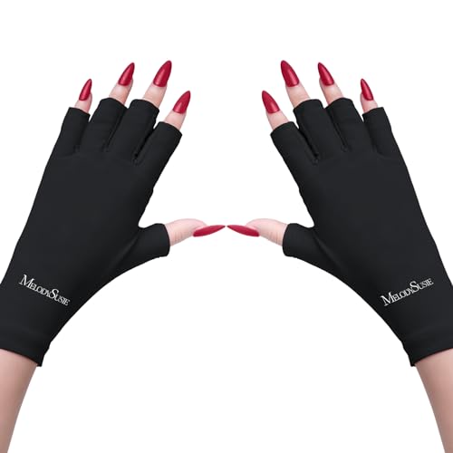 UV Protection Fingerless Gloves for Nail Lamps and Outdoor Use