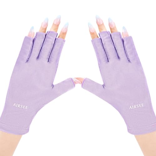 AIRSEE UV Protection Fingerless Nail Gloves