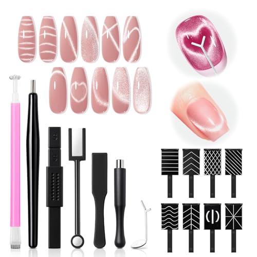 15-Piece Cat Eye Nail Magnet Set for Gel Polish