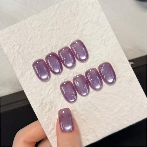 Purple Glitter Cat Eye Gel Nail Polish with Magnet