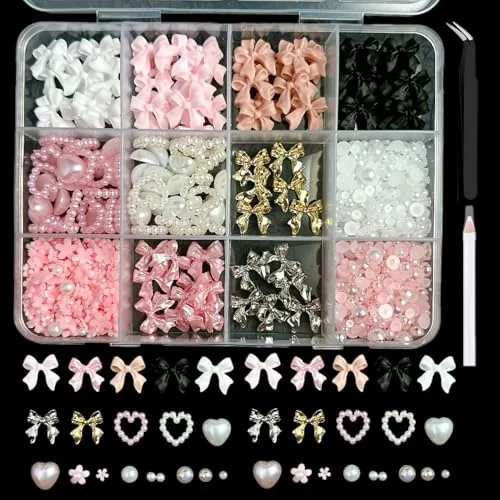 BANA ART 3D Nail Charms Kit 14-Grid Mixed Set