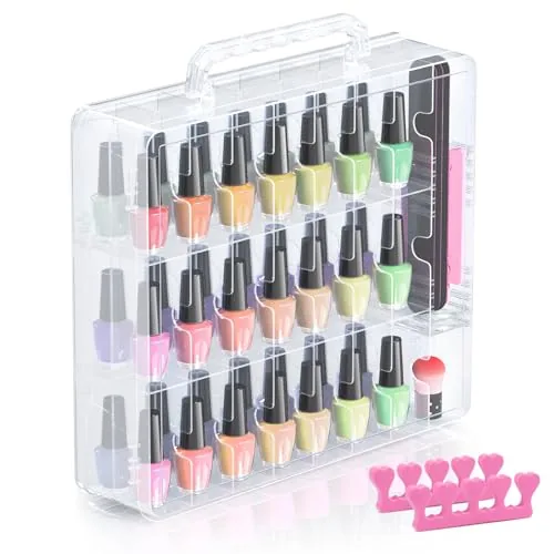Beloving 48-Slot Nail Polish Organizer with Adjustable Dividers