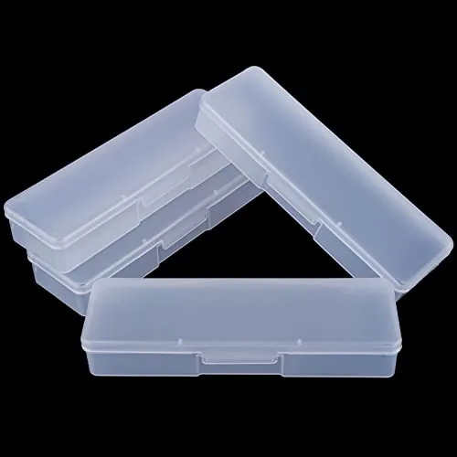 Lokyango Clear Plastic Nail Tool Storage Boxes 4-Pack