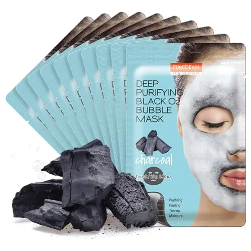Purederm Charcoal Bubble Face Mask 10-Pack