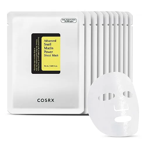 COSRX Snail Mucin Sheet Mask 10-Pack with Serum