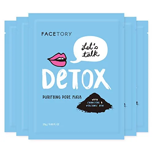 FACETORY Let's Talk Detox Charcoal Sheet Mask 5-Pack