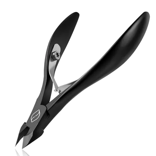 FERYES 1/2 Jaw Cuticle Cutter Black Stainless Steel
