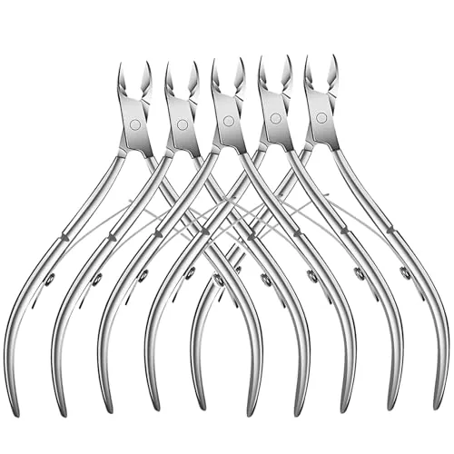 Flauntia 5-Pack Cuticle Nippers with 1/2 Jaw