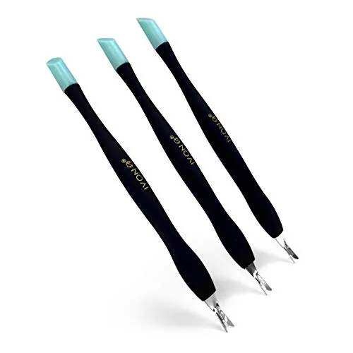 IVON Cuticle Trimmer Pusher Remover 3-Pack Rubber Tip