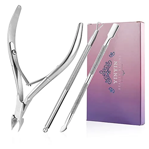 YINYIN 3-in-1 Cuticle Trimmer, Pusher & Cutter Set